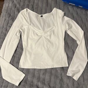 White long sleeve size S slits on side